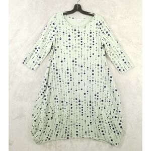 Prairie Cotton Dress Women S Green Polka‎ Dot Cotton Lantern U.S.A. Lagenlook